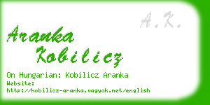 aranka kobilicz business card